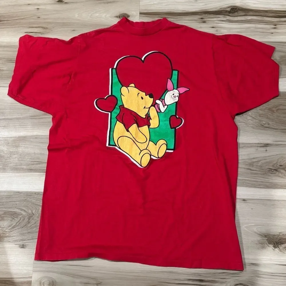 Disney Vintage 90’s Pooh Oversized Sleep Shirt Women’s One Size Valentines Heart - Picture 1 of 3